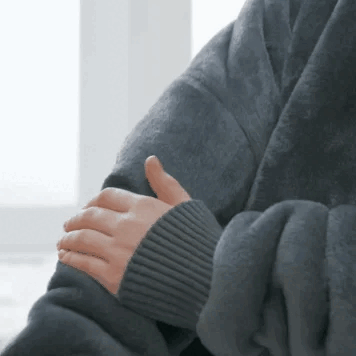 Cuddly Φλις Κουβέρτα με Μανίκια, Κουκούλα & Ζεστό Γουνάκι - Oversized Φούτερ για το σπίτι